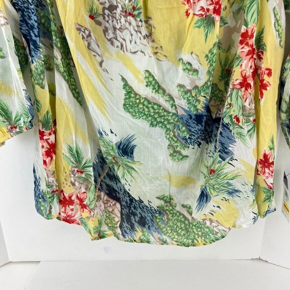 Chaps  Cold   Shoulder Blouse Top Size 2X Floral - Picture 6 of 10